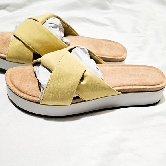 Koolaburra by Ugg New yellow & white Carenza twist slide sandal size 9.5 - Picture 5 of 15
